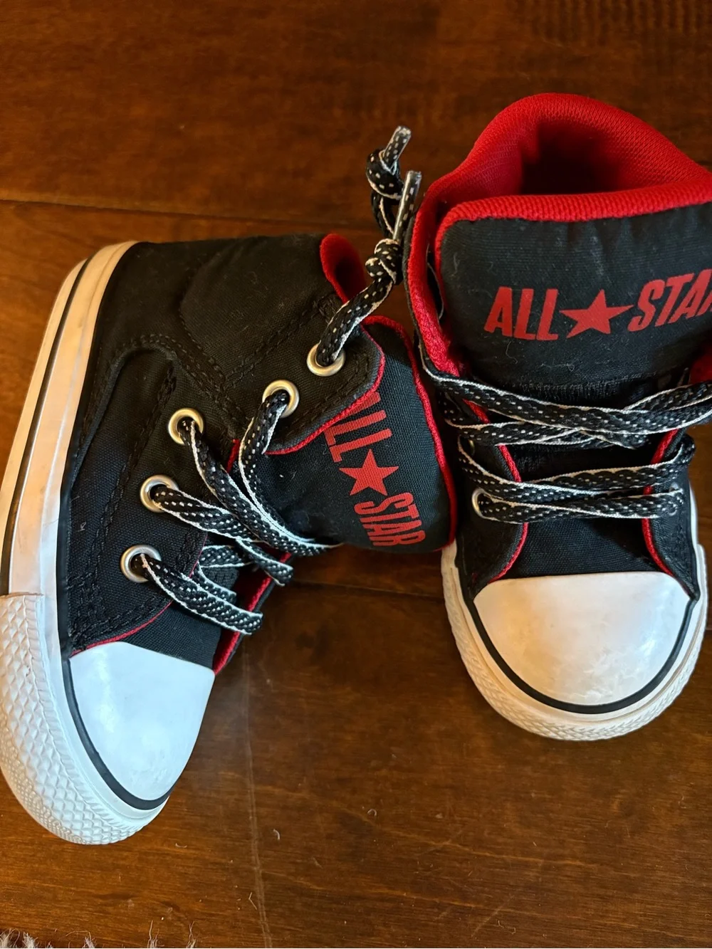 Converse Kids Black and Red High-Top Sneakers